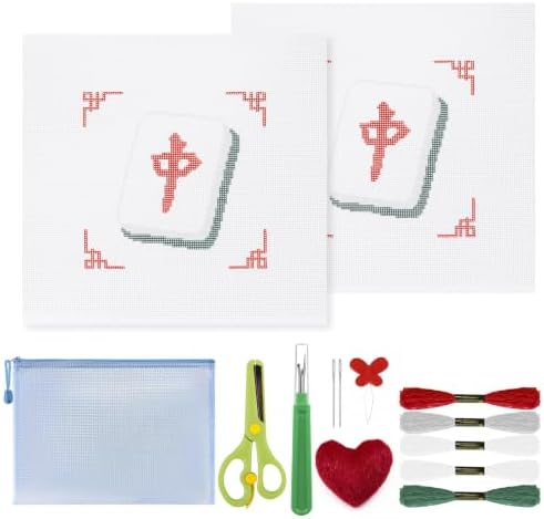 13Pcs Red Dragon 18 Mesh Needlepoint Canvas Kit for Beginners Adults by Unknown