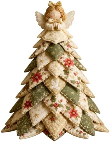 DIY Quilted Christmas Tree Kit, 3D Fabric Patchwork Craft Set for Adults & Beginners, Handmade Holiday Sewing & Tabletop Decor Project, Creative Crafting Gift Box by Unknown