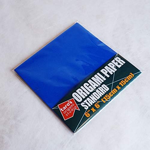 [Taro's Origami Studio] Standard 6 Inch One Sided Single Colors (Blue) 50 Sheets (All Same Color) Square Easy Fold Premium Japanese Paper for Beginner - Image 2