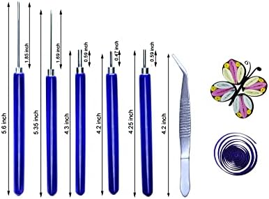 8 Pieces,Quilling Kits,Paper Quilling Tools,Quilling Knitting Board,Quilling Needles,Quilling Curling Coach,Paper Craft DIY Tools,Assorted Sizes Rolling Curling Quilling Needle Pen,XIWUMOER (Blue) - Image 2