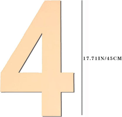 17 inch Large Wooden Numbers, Wood Number, Blank Wooden Number, Wooden Sign Board, Wooden Numbers for Crafts, DIY Projects, Birthday, Party, Wedding Decorations (Number 4)