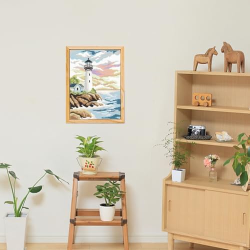 FREEBLOSS Lighthouse Cross Stitch Kit Cross Stitch Starter Kit for Adults with Instructions 13 * 17'' Cotton Cloth Cross Stitch Wall Art Cross Stitch for Beginnrs Cross Stitch Wall Hanging No Frame - Image 5