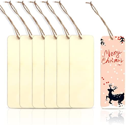 100 Sets 6 x 2 Inch Wooden Bookmarks with Holes and 10M Ropes - Image 4