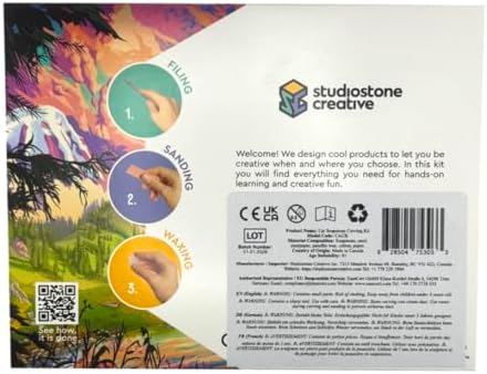 STUDIOSTONE CREATIVE DIY Arts & Crafts Carving Kit Kids Adults Cat Sculpture Soapstone - Image 2