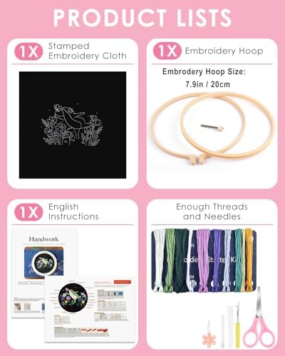 TINDTOP Embroidery Kit for Beginners Adult, Frog Embroidery Kit - Image 2