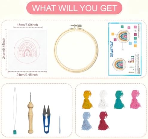 BEUNITONE Bohemian Rainbow Punch Needle Kits for Adults Beginner - Image 2