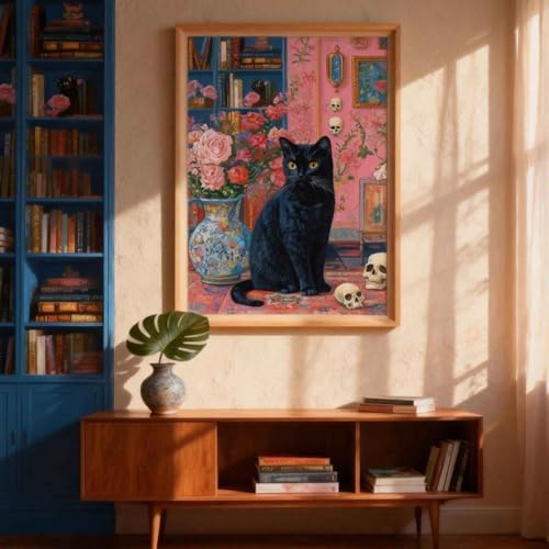 Amphol Paint by Numbers Kit for Adults - Mystic Black Cat Paint by Numbers Kit for Beginners, 16”x20” DIY Oil Painting Kit on Unframed Canvas for Home Wall Decor, Stress Relief with Acrylic Paint Set - Image 2
