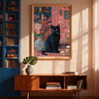 Amphol Paint by Numbers Kit for Adults - Mystic Black Cat Paint by Numbers Kit for Beginners, 16”x20” DIY Oil Painting Kit on Unframed Canvas for Home Wall Decor, Stress Relief with Acrylic Paint Set - Image 2