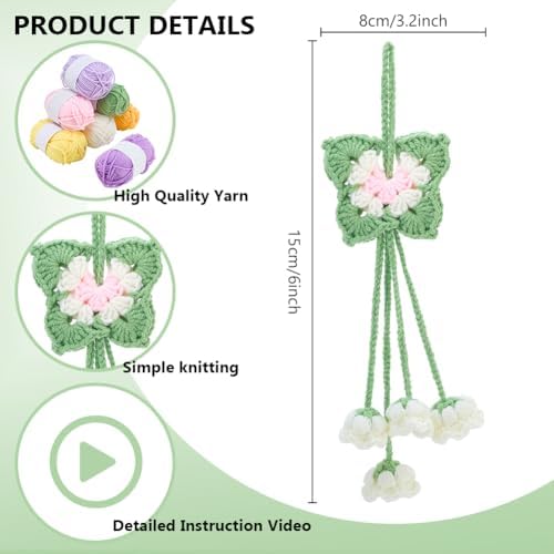 FREEBLOSS 10 Set Crochet Kit for Beginners DIY Bell Flower Bunch Crochet Starter Set with Step-by-Step Video Tutorials Knitting Supplies for Adults Crafts Projects - Image 3