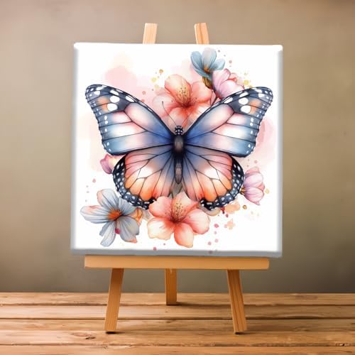 Natuyalo Framed Paint by Numbers Kit for Adults - Colorful Butterfly DIY Adult Paint by Number Kits Animal Acrylic Canvas Painting for Adults Beginners Art Crafts with Frame, 12x12 Inch - Image 2