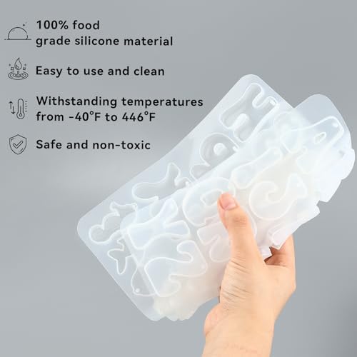 Alphabet Keychain Mold, Reversed Letter Keychain Silicone Molds with Holes, Alphabet Epoxy Resin Mold for DIY Jewelry Pendant Keychain (Ocean and Letter) - Image 5