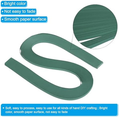 PATIKIL 240pcs Quilling Strips Paper 3/16"(5mm) 21"(54cm) Origami Paper Quilling Strip for Art DIY Hand Craft Christmas, Blackish Green - Image 3