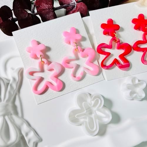Xaekicr 2PCS Flower Polymer Clay Cutters – Floral Clay Earring Cutters for Spring Jewelry, Cute Clay Tools for Polymer Clay Crafts and DIY Gift Making - Image 4