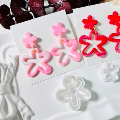 Xaekicr 2PCS Flower Polymer Clay Cutters – Floral Clay Earring Cutters for Spring Jewelry, Cute Clay Tools for Polymer Clay Crafts and DIY Gift Making - Image 4