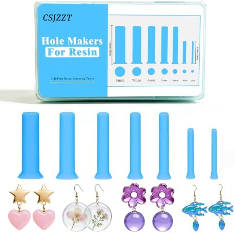 Resin Hole Maker 35 Pcs 7 Sizes Drill-Free Silicone Inserts for Epoxy Resin by csjzzt