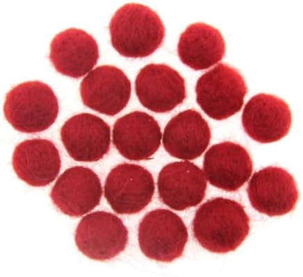 Needle Felt Balls Pure Wool Beads Dry Felted Balls 15mm Handmade DIY Crafts 20pcs (Red) - Image 3