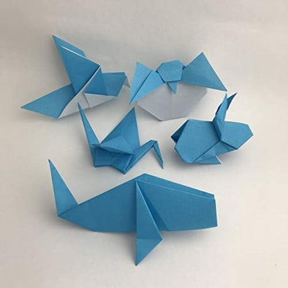 [Taro's Origami Studio] Standard 6 Inch One Sided Single Colors (Blue) 50 Sheets (All Same Color) Square Easy Fold Premium Japanese Paper for Beginner - Image 5