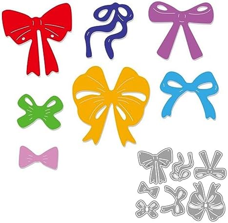 Scrapbooking Die-Cuts, Christmas Metal Cutting Dies for Card Making, Paper Craft Punch Template, Background Embossing Stencils, DIY Album Décor (7 Pcs Bow-6.6x8.1cm) by FAWENUCY