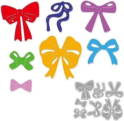 Scrapbooking Die-Cuts, Christmas Metal Cutting Dies for Card Making, Paper Craft Punch Template, Background Embossing Stencils, DIY Album Décor (7 Pcs Bow-6.6x8.1cm) by FAWENUCY