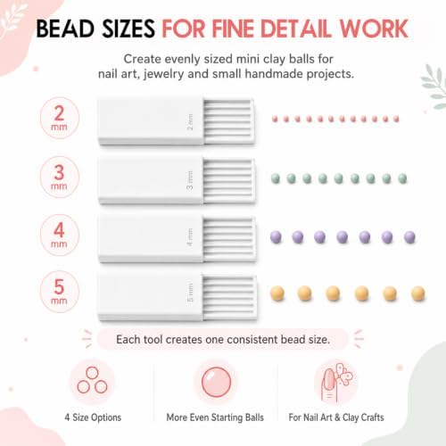 3D Print Clay Gel Ball Maker Tool,Mini Polymer Clay Bead Maker,for 3D Gel Flowers, Sphere Shaper Roller Tool for Perfect Round Beads, Earrings & Jewelry Making (2-5MM Pink) - Image 6