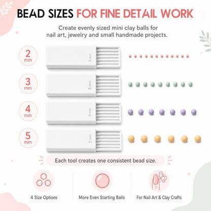 3D Print Clay Gel Ball Maker Tool,Mini Polymer Clay Bead Maker,for 3D Gel Flowers, Sphere Shaper Roller Tool for Perfect Round Beads, Earrings & Jewelry Making (2-5MM Pink) - Image 6