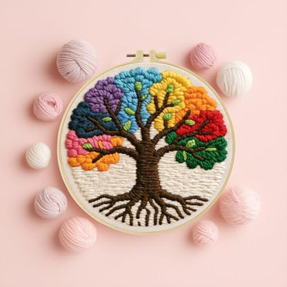 ZuoAnLF Punch Needle Kit for Beginners & Adults, DIY Easy Landscape Embroidery Set for Starter Art Craft, Punch Needle Project with Patterns, Tools, Yarns, Hoop, Instructions - Image 4