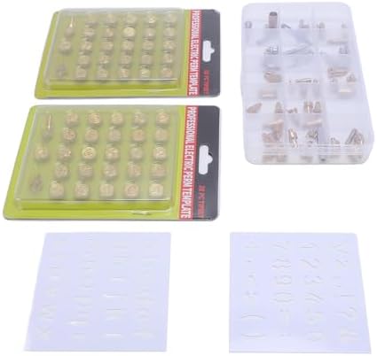 Rengue Wood Burning Tip Set, Brass Alphabet Number Stencils, 110PC Letter and Symbol Pyrography Tips for Wood Leather Crafting, Easy Swap Design for Adults Beginners DIY - Image 4