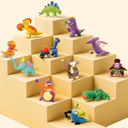 Air Dry Clay Kit for Kids -12 Dinosaur Theme Colored Clay Sculpting kit, Ultra Light DIY Model Magic Clay with Sculpting Tools and Tutorials, Soft & Non-Sticky, Arts and Crafts Gift for Kids - Image 5