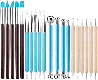 20Pcs Clay Sculpting Tools Kit, Ceramic Clay Ball Stylus Dot Painting Tools, Air Dry Clay Tools Set for Carving, Dotting, Embossing, Shaping, Molding, Pottery Crafts, Nail Art, Rhinestone, Rock by Unknown
