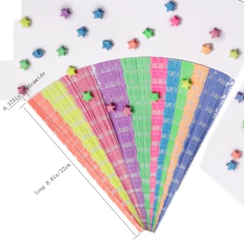 Star origami, colorful decorative paper strips, origami paper strips, DIY origami star paper strips (12 color glowing star origami/210 sheets) - Image 4
