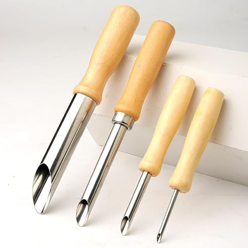8PCS Round Clay Hole Cutters Set with Wooden Handles, Stainless Steel Clay Tools Kit for Drilling, Carving, Pottery, Ceramics and DIY Projects - Image 3