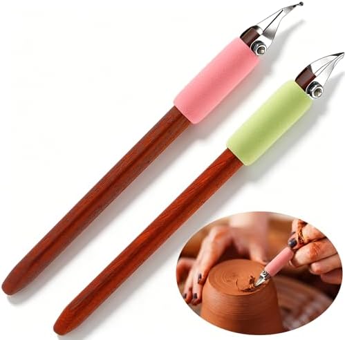 Leriton 2 Pack Clay Carving Tools Pottery Scrapers, Set 3, Multicolor by Leriton