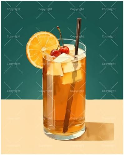 TAOPAOLAB Food Paint by Numbers Kit for Adults - DIY Iced Tea with Orange and Cherries Painting on Canvas 16x20 Inches, Acrylic Paint Set, Suitable for Beginners, Refreshing Art for Decoration/Gifts by Unknown