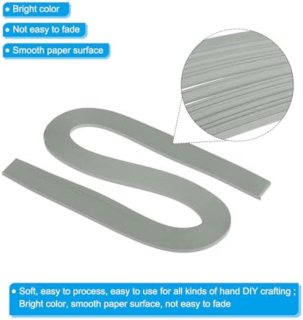PATIKIL 240pcs Quilling Strips Paper 3/16"(5mm) 21"(54cm) Origami Paper Quilling Strip for Art DIY Hand Craft Christmas, Light Grey - Image 3