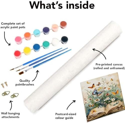 VIGEGU Book Flower Paint by Numbers Kit for Adults Beginner,Butterfly Easy Adult Paint by Number Kits on Canvas DIY Painting for Beginners Art by Numbers for Home Wall Decor 16x20 Inch - Image 6