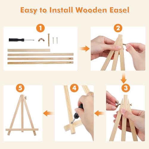 Bowetile Framed Paint by Numbers for Adults Beginners with Wooden Easel, Horse Adults' Paint-by-Number Kits on Canvas, Watercolor Acrylic Number Painting for Home Decor Birthday Gifts, 8x12in - Image 7