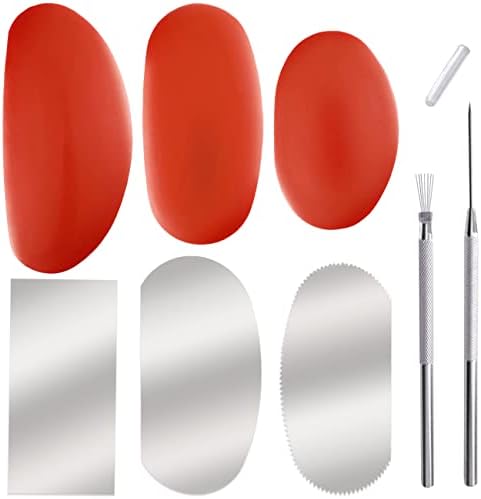3 Sizes Rubber Pottery Clay Ribs + 3 Pcs Sculpture Pottery Molding Scraper Cutter + 1 Clay Ceramic Needle + 1 Feather Wire Texture Detail Tools Crafts for Sculpting Texturing Artists Modeling Potter by CKANDAY