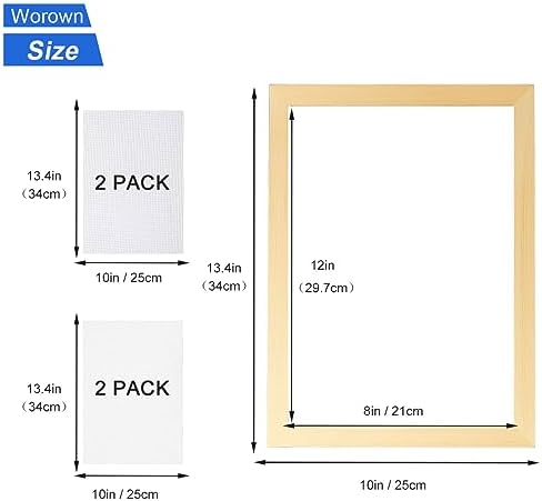 Worown A4 Wooden Paper Making Screen Kit, Paper Making Frames, Mould and Deckle for DIY Crafts (12 x 8 Inch) - Image 2