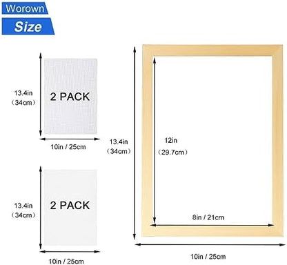 Worown A4 Wooden Paper Making Screen Kit, Paper Making Frames, Mould and Deckle for DIY Crafts (12 x 8 Inch) - Image 2