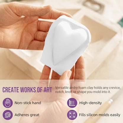 CALPALMY Air Dry Foam Clay (36 Pack), 360g White Moldable Soft Clay for Kids Gifts Partty and School Project Supplies, Perfect for Crafting Cosplay and Artistic Projects - Image 3