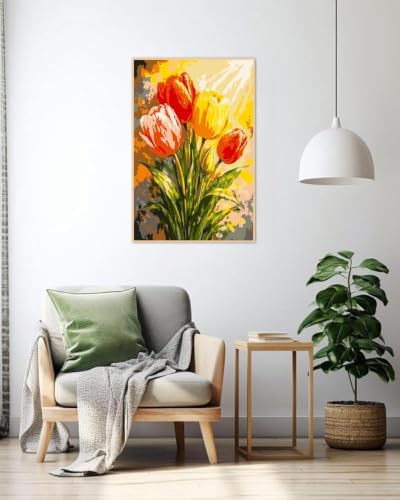 Mowana Tulips Paint by Numbers Kit for Adults Beginners - Image 6