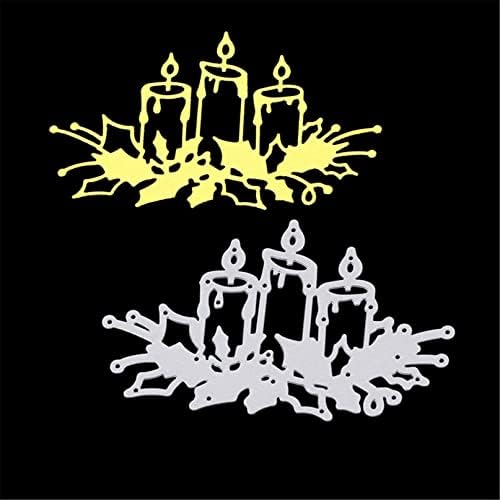 Scrapbooking Die-Cuts, Christmas Metal Cutting Dies for Card Making, Paper Craft Punch Template, Background Embossing Stencils, DIY Album Décor (Prayer Candles-11x6.5cm) - Image 5