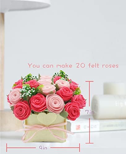 BAZIMA ALICE DIY Felt Flower Kit - Pink Rose Bouquet Kit, Floral Gifts - Arrange Pre-Cut Flowers and Foliage - Image 3