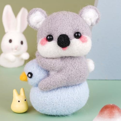 Wizardi Beginner Needle Felting Kit for Adults - Koala. Animal Felting Kit 10.5x5x3cm. Felting Tools. Wool Felting Supplies. Felt Crafts. Wool Felt. F07N8-W284 by Wizardi