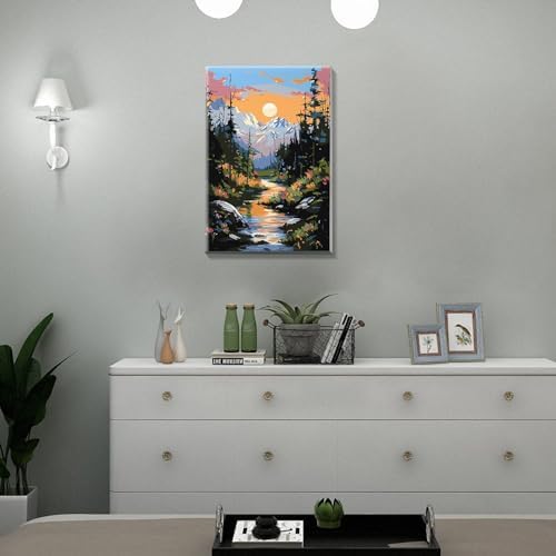 JOOZ Mountain Paint by Number for Adults with Frame, 8x12 Inch - Image 6