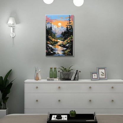 JOOZ Mountain Paint by Number for Adults with Frame, 8x12 Inch - Image 6