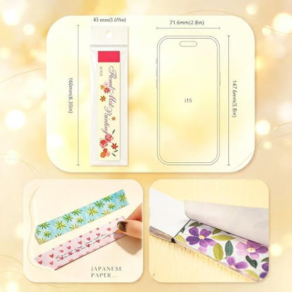 Aromoty Slim 192Pcs Washi Stickers Book Kit, 6 Sets Flowers - Image 4