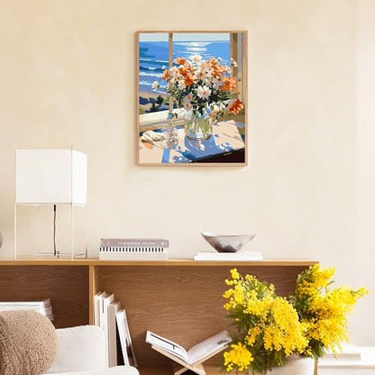 NKVNKV Paint by Numbers Kit for Adults Beginners - Floral Series, DIY Flower Canvas for Panting Kits for Gift and Wall Room Decoration 16x20 Inch (Without Frame) - Image 2