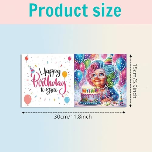 12 Pack Cute Grandma Diamond Painting Greeting Kits DIY 5D Diamond Art with Envelopes & Rhinestones, Creative Christmas Birthday Gifts for Adults, Family, Friends - Image 7