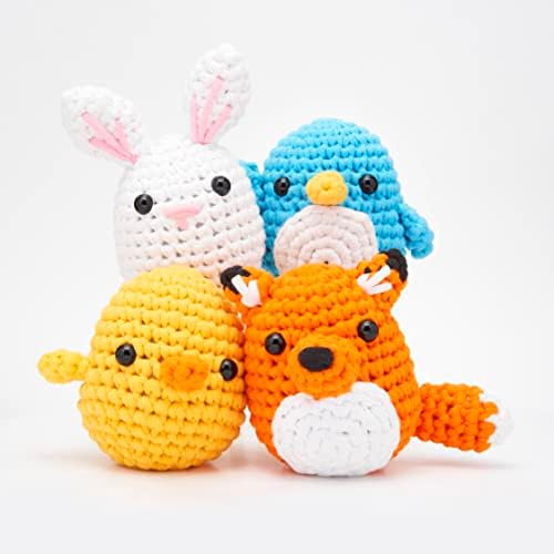 The Woobles Crochet Kit Bundle for Beginners (Penguin, Chick, Fox, Bunny) by TheWoobles